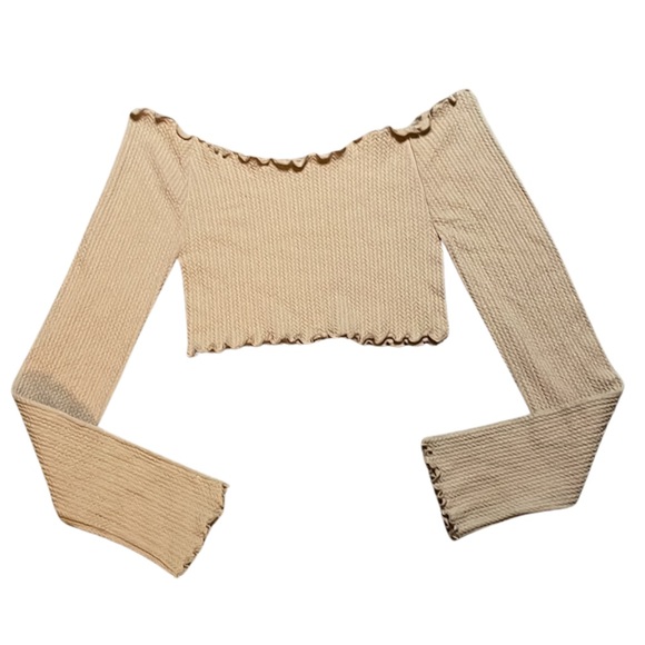 Free People Intimately Off Shoulder Long Sleeve Crop XS/S NEW - Picture 2 of 4